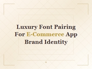 Luxury Font Pairing Combinations for E-Commerce App Brand Identity